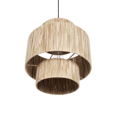 GLOBOSTAR® SALTO 203-0037 Boho Κρεμαστό Φωτιστικό Οροφής με Ντουί 1 x E27 AC 220-240V IP20 - Μπεζ - M40 x Π40 x Υ42cm