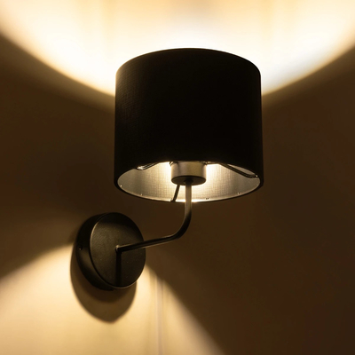 GLOBOSTAR® RALPH 203-0038 Vintage Φωτιστικό Τοίχου - Απλίκα με Ντουί 1 x E27 AC 220-240V IP20 - Μαύρο - Μ22 x Π29 x Υ30cm