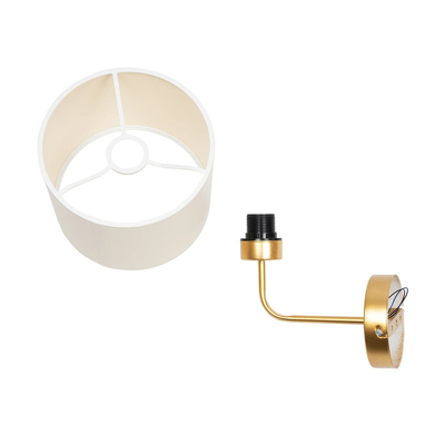 GLOBOSTAR® RALPH 203-0039 Vintage Φωτιστικό Τοίχου - Απλίκα με Ντουί 1 x E27 AC 220-240V IP20 - Χρυσό & Λευκό - Μ22 x Π29 x Υ30cm