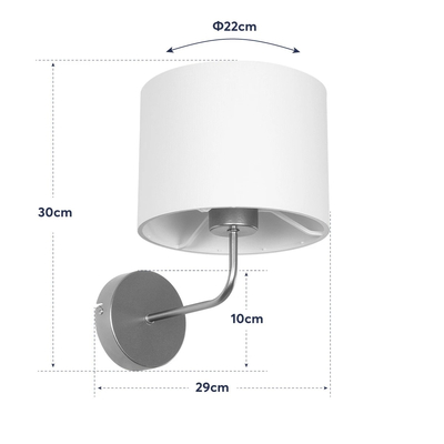 GLOBOSTAR® RALPH 203-0039 Vintage Φωτιστικό Τοίχου - Απλίκα με Ντουί 1 x E27 AC 220-240V IP20 - Χρυσό & Λευκό - Μ22 x Π29 x Υ30cm