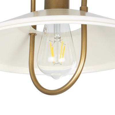 GLOBOSTAR® BILLA 203-0041 Vintage Κρεμαστό Φωτιστικό Οροφής με Ντουί 1 x E27 AC 220-240V IP20 - Λευκό & Χρυσό - M30.5 x Π30.5 x Υ20cm