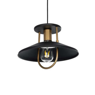 GLOBOSTAR® BILLA 203-0042 Vintage Κρεμαστό Φωτιστικό Οροφής με Ντουί 1 x E27 AC 220-240V IP20 - Μαύρο & Χρυσό - M30.5 x Π30.5 x Υ20cm