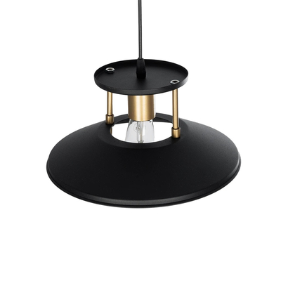 GLOBOSTAR® BILLA 203-0042 Vintage Κρεμαστό Φωτιστικό Οροφής με Ντουί 1 x E27 AC 220-240V IP20 - Μαύρο & Χρυσό - M30.5 x Π30.5 x Υ20cm