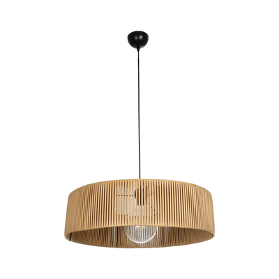 GLOBOSTAR® KYCLOS 203-0044 Boho Κρεμαστό Φωτιστικό Οροφής με Ντουί 1 x E27 AC 220-240V IP20 - Μπεζ - M55 x Π55 x Υ20cm