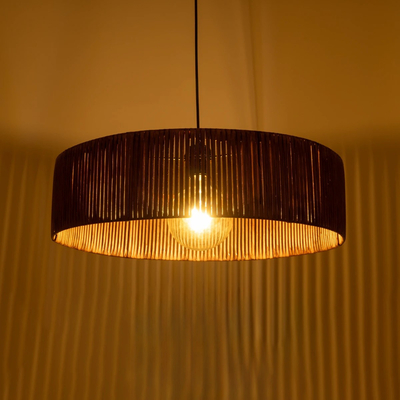 GLOBOSTAR® KYCLOS 203-0045 Boho Κρεμαστό Φωτιστικό Οροφής με Ντουί 1 x E27 AC 220-240V IP20 - Καφέ - M55 x Π55 x Υ20cm