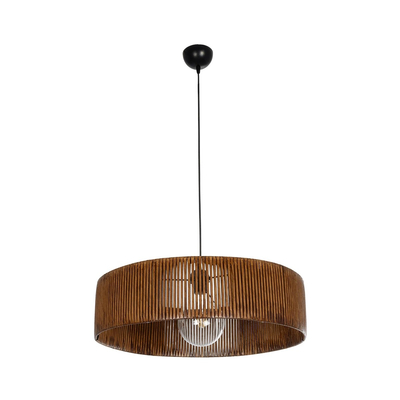 GLOBOSTAR® KYCLOS 203-0045 Boho Κρεμαστό Φωτιστικό Οροφής με Ντουί 1 x E27 AC 220-240V IP20 - Καφέ - M55 x Π55 x Υ20cm