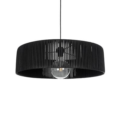 GLOBOSTAR® KYCLOS 203-0046 Boho Κρεμαστό Φωτιστικό Οροφής με Ντουί 1 x E27 AC 220-240V IP20 - Μαύρο - M55 x Π55 x Υ20cm