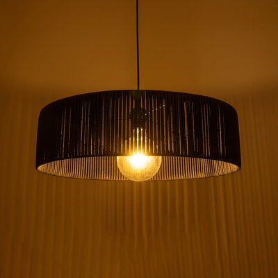 GLOBOSTAR® KYCLOS 203-0046 Boho Κρεμαστό Φωτιστικό Οροφής με Ντουί 1 x E27 AC 220-240V IP20 - Μαύρο - M55 x Π55 x Υ20cm