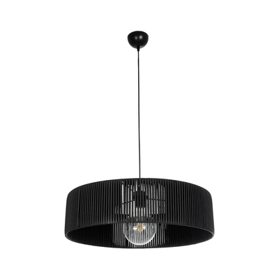 GLOBOSTAR® KYCLOS 203-0046 Boho Κρεμαστό Φωτιστικό Οροφής με Ντουί 1 x E27 AC 220-240V IP20 - Μαύρο - M55 x Π55 x Υ20cm