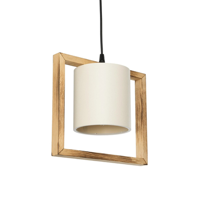 GLOBOSTAR® CUP 203-0050 Vintage Κρεμαστό Φωτιστικό Οροφής με Ντουί 1 x E27 AC 220-240V IP20 - Μπεζ & Λευκό - Μ28 x Π14 x Υ24cm