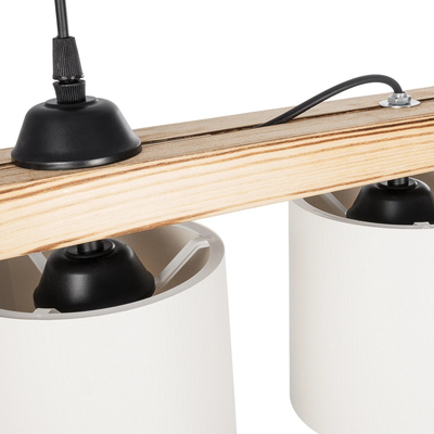 GLOBOSTAR® CUP 203-0054 Vintage Κρεμαστό Φωτιστικό Οροφής με Ντουί 5 x E27 AC 220-240V IP20 - Μπεζ & Λευκό - Μ100 x Π14 x Υ24cm