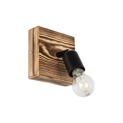 GLOBOSTAR® CUP 203-0062 Vintage Φωτιστικό Τοίχου - Απλίκα με Ντουί 1 x E27 AC 220-240V IP20 - Καφέ & Μαύρο - Μ14.5 x Π14 x Υ15cm