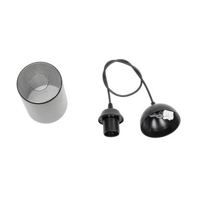 GLOBOSTAR® TORUS 203-0063 Μοντέρνο Κρεμαστό Φωτιστικό Οροφής με Ντουί 1 x E27 AC 220-240V IP20 - Μαύρο & Μαύρο Φιμέ - Μ10.5 x Π10.5 x Υ18.5cm