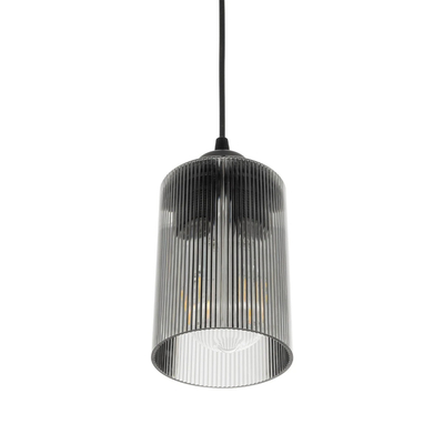 GLOBOSTAR® TORUS 203-0063 Μοντέρνο Κρεμαστό Φωτιστικό Οροφής με Ντουί 1 x E27 AC 220-240V IP20 - Μαύρο & Μαύρο Φιμέ - Μ10.5 x Π10.5 x Υ18.5cm