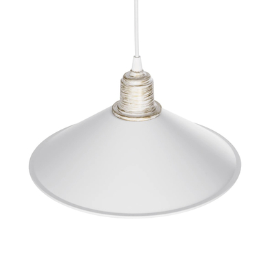 GLOBOSTAR® FERRO 203-0083 Μοντέρνο Κρεμαστό Φωτιστικό Οροφής με Ντουί 1 x E27 AC 220-240V IP20 - Λευκό & Χρυσό - Μ30 x Π30 x Υ15cm