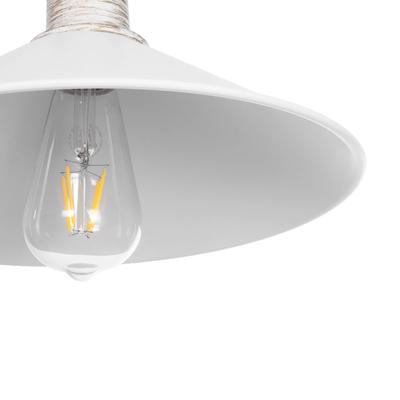 GLOBOSTAR® FERRO 203-0083 Μοντέρνο Κρεμαστό Φωτιστικό Οροφής με Ντουί 1 x E27 AC 220-240V IP20 - Λευκό & Χρυσό - Μ30 x Π30 x Υ15cm