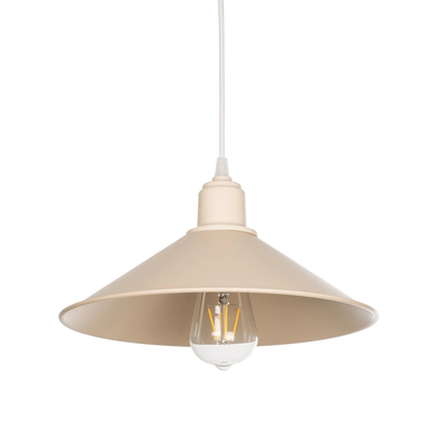 GLOBOSTAR® FERRO 203-0086 Μοντέρνο Κρεμαστό Φωτιστικό Οροφής με Ντουί 1 x E27 AC 220-240V IP20 - Μπεζ - Μ30 x Π30 x Υ15cm