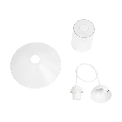 GLOBOSTAR® PROMO 203-0088 Μοντέρνο Κρεμαστό Φωτιστικό Οροφής με Ντουί 1 x E27 AC 220-240V IP20 - Λευκό - Μ25.5 x Π25.5 x Υ20cm