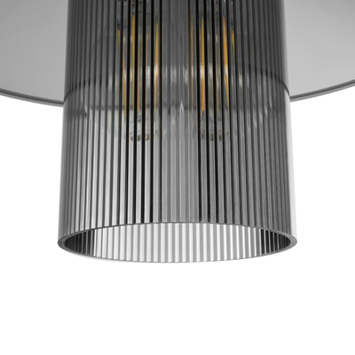 GLOBOSTAR® PROMO 203-0089 Μοντέρνο Κρεμαστό Φωτιστικό Οροφής με Ντουί 1 x E27 AC 220-240V IP20 - Μαύρο & Μαύρο Φιμέ - Μ25.5 x Π25.5 x Υ20cm