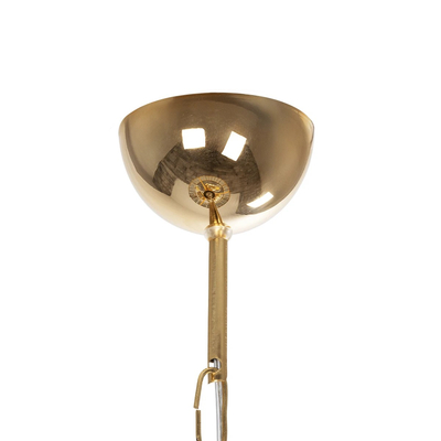 GLOBOSTAR® GLAMOROUS 203-0093 Κλασικό Κρεμαστό Φωτιστικό Οροφής με Ντουί 1 x E27 AC 220-240V IP20 - Χρυσό & Διάφανο - Μ19 x Π19 x Υ16.5cm