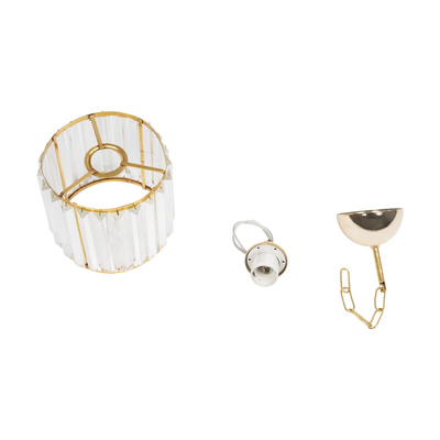 GLOBOSTAR® GLAMOROUS 203-0093 Κλασικό Κρεμαστό Φωτιστικό Οροφής με Ντουί 1 x E27 AC 220-240V IP20 - Χρυσό & Διάφανο - Μ19 x Π19 x Υ16.5cm