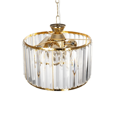 GLOBOSTAR® GLAMOROUS 203-0094 Κλασικό Κρεμαστό Φωτιστικό Οροφής με Ντουί 3 x E27 AC 220-240V IP20 - Χρυσό & Διάφανο - Μ28 x Π28 x Υ21.5cm