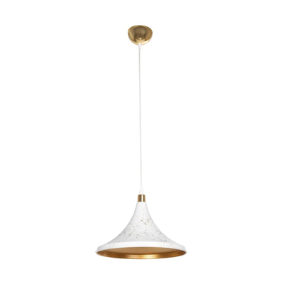 GLOBOSTAR® MARBLE 203-0098 Μοντέρνο Κρεμαστό Φωτιστικό Οροφής με Ντουί 1 x E27 AC 220-240V IP20 - Λεύκο & Χρυσό - Μ30 x Π30 x Υ20cm