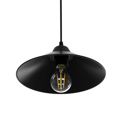 GLOBOSTAR® FONTE 203-0080 Μοντέρνο Κρεμαστό Φωτιστικό Οροφής με Ντουί 1 x E27 AC 220-240V IP20 - Μαύρο - Μ25.5 x Π25.5 x Υ10cm