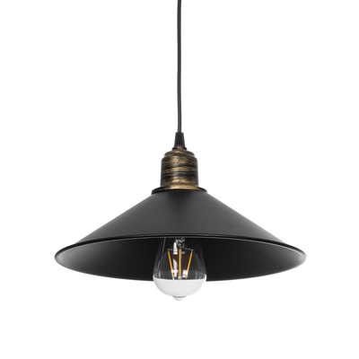 GLOBOSTAR® FERRO 203-0082 Μοντέρνο Κρεμαστό Φωτιστικό Οροφής με Ντουί 1 x E27 AC 220-240V IP20 - Μαύρο & Μπρούτζινο - Μ30 x Π30 x Υ15cm