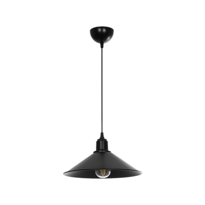 GLOBOSTAR® FERRO 203-0084 Μοντέρνο Κρεμαστό Φωτιστικό Οροφής με Ντουί 1 x E27 AC 220-240V IP20 - Μαύρο - Μ30 x Π30 x Υ15cm