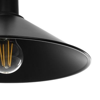 GLOBOSTAR® FERRO 203-0084 Μοντέρνο Κρεμαστό Φωτιστικό Οροφής με Ντουί 1 x E27 AC 220-240V IP20 - Μαύρο - Μ30 x Π30 x Υ15cm