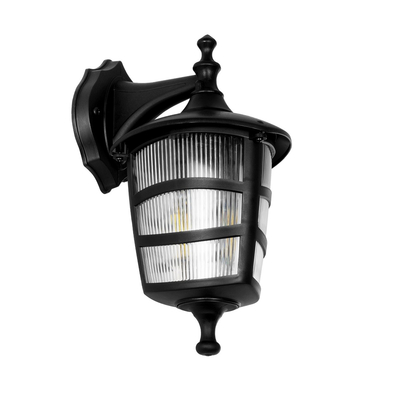 GLOBOSTAR® ZARDIN 203-0206 Vintage Φωτιστικό Τοίχου - Απλίκα με Ντουί 1 x E27 AC 220-240V IP44 - Μαύρο - Μ17 x Π22 x Υ30cm