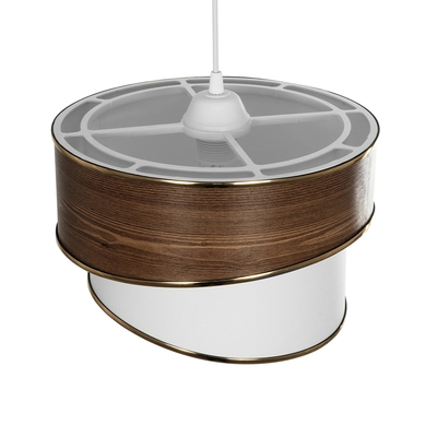 GLOBOSTAR® SONIA 203-0119 Μοντέρνο Κρεμαστό Φωτιστικό Οροφής με Ντουί 1 x E27 AC 220-240V IP20 - Καφέ & Λευκό - Μ30 x Π30 x Υ24cm