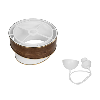 GLOBOSTAR® SONIA 203-0119 Μοντέρνο Κρεμαστό Φωτιστικό Οροφής με Ντουί 1 x E27 AC 220-240V IP20 - Καφέ & Λευκό - Μ30 x Π30 x Υ24cm