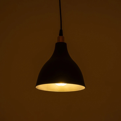 GLOBOSTAR® RADE 203-0124 Μοντέρνο Κρεμαστό Φωτιστικό Οροφής με Ντουί 1 x E27 AC 220-240V IP20 - Μαύρο & Χάλκινο - Μ18.5 x Π18.5 x Υ23cm