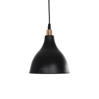 GLOBOSTAR® RADE 203-0124 Μοντέρνο Κρεμαστό Φωτιστικό Οροφής με Ντουί 1 x E27 AC 220-240V IP20 - Μαύρο & Χάλκινο - Μ18.5 x Π18.5 x Υ23cm