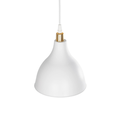 GLOBOSTAR® RADE 203-0125 Μοντέρνο Κρεμαστό Φωτιστικό Οροφής με Ντουί 1 x E27 AC 220-240V IP20 - Λευκό & Χρυσό - Μ18.5 x Π18.5 x Υ23cm