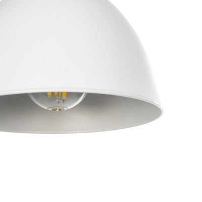 GLOBOSTAR® RADE 203-0125 Μοντέρνο Κρεμαστό Φωτιστικό Οροφής με Ντουί 1 x E27 AC 220-240V IP20 - Λευκό & Χρυσό - Μ18.5 x Π18.5 x Υ23cm