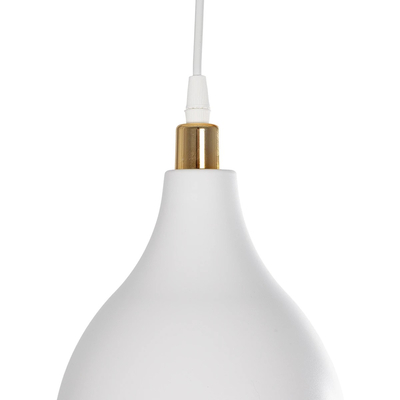 GLOBOSTAR® RADE 203-0125 Μοντέρνο Κρεμαστό Φωτιστικό Οροφής με Ντουί 1 x E27 AC 220-240V IP20 - Λευκό & Χρυσό - Μ18.5 x Π18.5 x Υ23cm