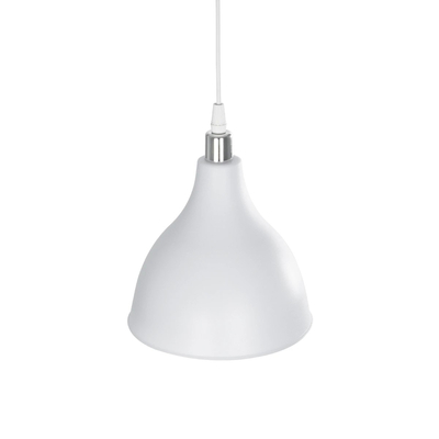 GLOBOSTAR® RADE 203-0126 Μοντέρνο Κρεμαστό Φωτιστικό Οροφής με Ντουί 1 x E27 AC 220-240V IP20 - Λευκό & Ασημί - Μ18.5 x Π18.5 x Υ23cm