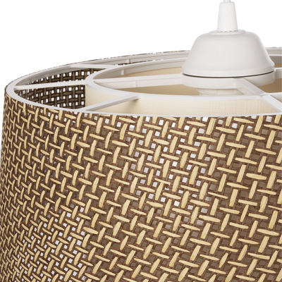 GLOBOSTAR® ALINA 203-0129 Μοντέρνο Κρεμαστό Φωτιστικό Οροφής με Ντουί 1 x E27 AC 220-240V IP20 - Καφέ & Μπεζ - Μ30 x Π30 x Υ20cm