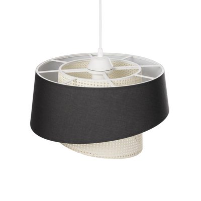 GLOBOSTAR® ALINA 203-0131 Μοντέρνο Κρεμαστό Φωτιστικό Οροφής με Ντουί 1 x E27 AC 220-240V IP20 - Μαύρο & Μπεζ - Μ30 x Π30 x Υ20cm