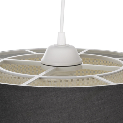 GLOBOSTAR® ALINA 203-0131 Μοντέρνο Κρεμαστό Φωτιστικό Οροφής με Ντουί 1 x E27 AC 220-240V IP20 - Μαύρο & Μπεζ - Μ30 x Π30 x Υ20cm