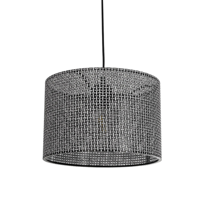 GLOBOSTAR® CLAIRIE 203-0136 Μοντέρνο Κρεμαστό Φωτιστικό Οροφής με Ντουί 1 x E27 AC 220-240V IP20 - Μαύρο & Λευκό - Μ30 x Π30 x Υ22cm