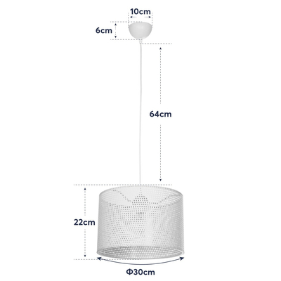 GLOBOSTAR® CLAIRIE 203-0137 Μοντέρνο Κρεμαστό Φωτιστικό Οροφής με Ντουί 1 x E27 AC 220-240V IP20 - Μπεζ - Μ30 x Π30 x Υ22cm