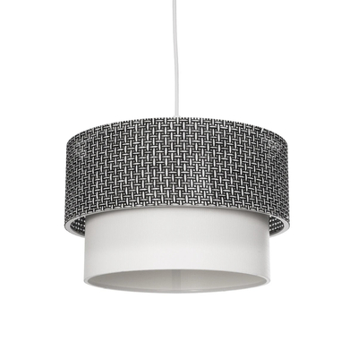 GLOBOSTAR® SISSIE 203-0139 Μοντέρνο Κρεμαστό Φωτιστικό Οροφής με Ντουί 1 x E27 AC 220-240V IP20 - Μαύρο & Λευκό - Μ30 x Π30 x Υ23cm