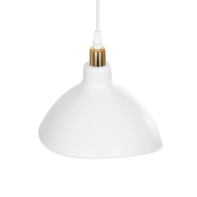 GLOBOSTAR® RIVE 203-0141 Μοντέρνο Κρεμαστό Φωτιστικό Οροφής με Ντουί 1 x E27 AC 220-240V IP20 - Λευκό & Χρυσό - Μ22 x Π20 x Υ22cm