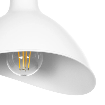 GLOBOSTAR® RIVE 203-0141 Μοντέρνο Κρεμαστό Φωτιστικό Οροφής με Ντουί 1 x E27 AC 220-240V IP20 - Λευκό & Χρυσό - Μ22 x Π20 x Υ22cm