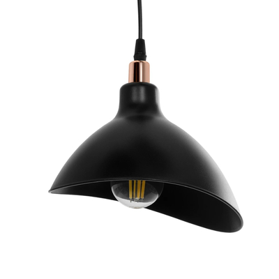 GLOBOSTAR® RIVE 203-0144 Μοντέρνο Κρεμαστό Φωτιστικό Οροφής με Ντουί 3 x E27 AC 220-240V IP20 - Μάυρο & Χάλκινο - Μ40 x Π40 x Υ65cm