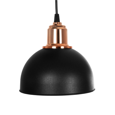 GLOBOSTAR® ΗUT 203-0146 Μοντέρνο Κρεμαστό Φωτιστικό Οροφής με Ντουί 3 x E27 AC 220-240V IP20 - Μάυρο & Χάλκινο - Μ40 x Π40 x Υ40cm